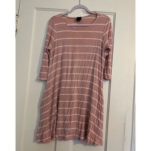 Agnes & Dora pink and white striped swing dress